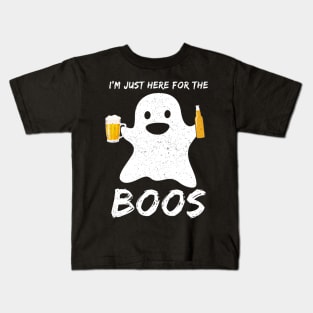 I'm just here for the boos Funny Beer Lover Halloween Kids T-Shirt